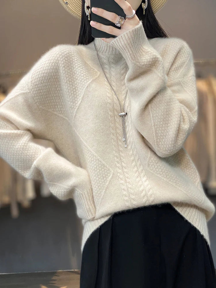 Cable-Knit Cashmere Roll-Neck Jumper