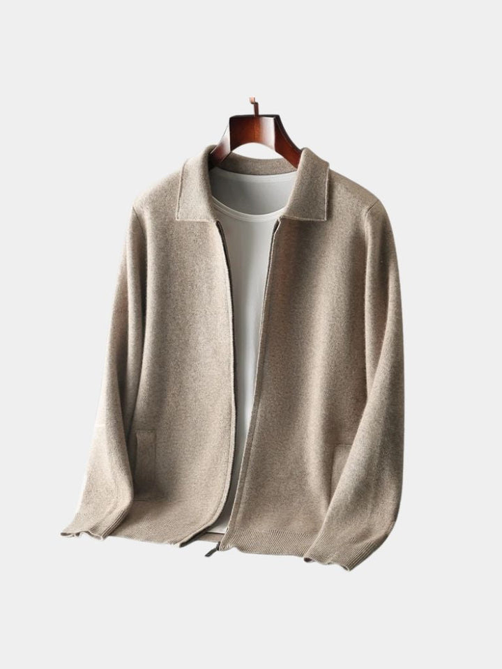 Cashmere Knit Zip Jacket