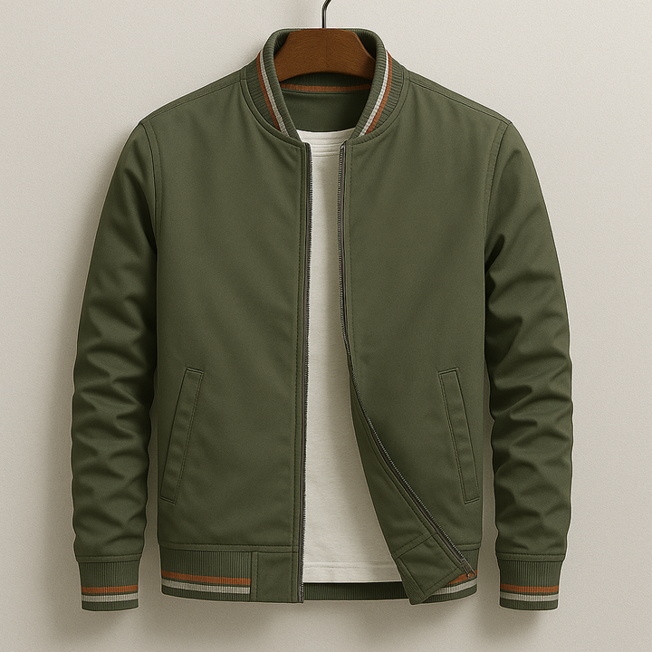 Striped Trim Zip Jacket