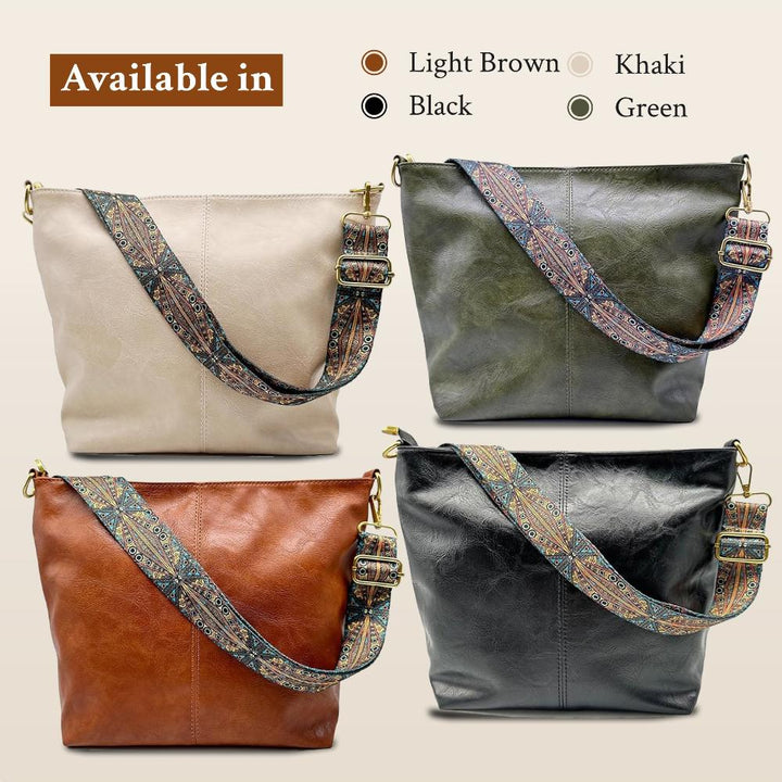 Woven-Strap Leather Tote Bag