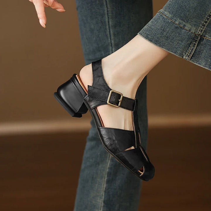 Premium Leather T-Strap Sandals