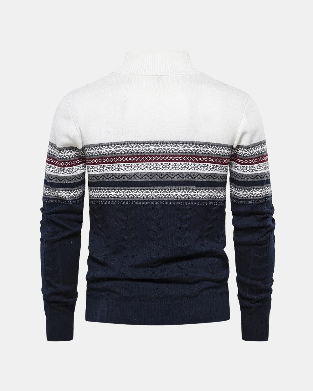 Frederico Cotton Zip Jumper with Pattern