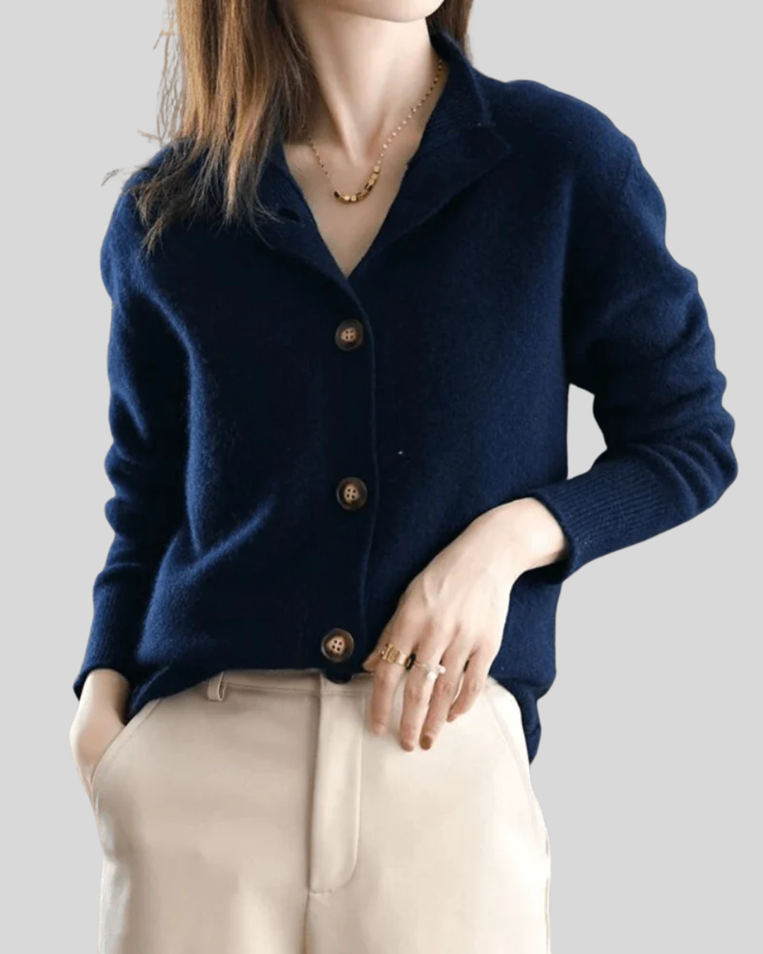 Camille | Cardigan en cachemire boutonné col rond (kopie)