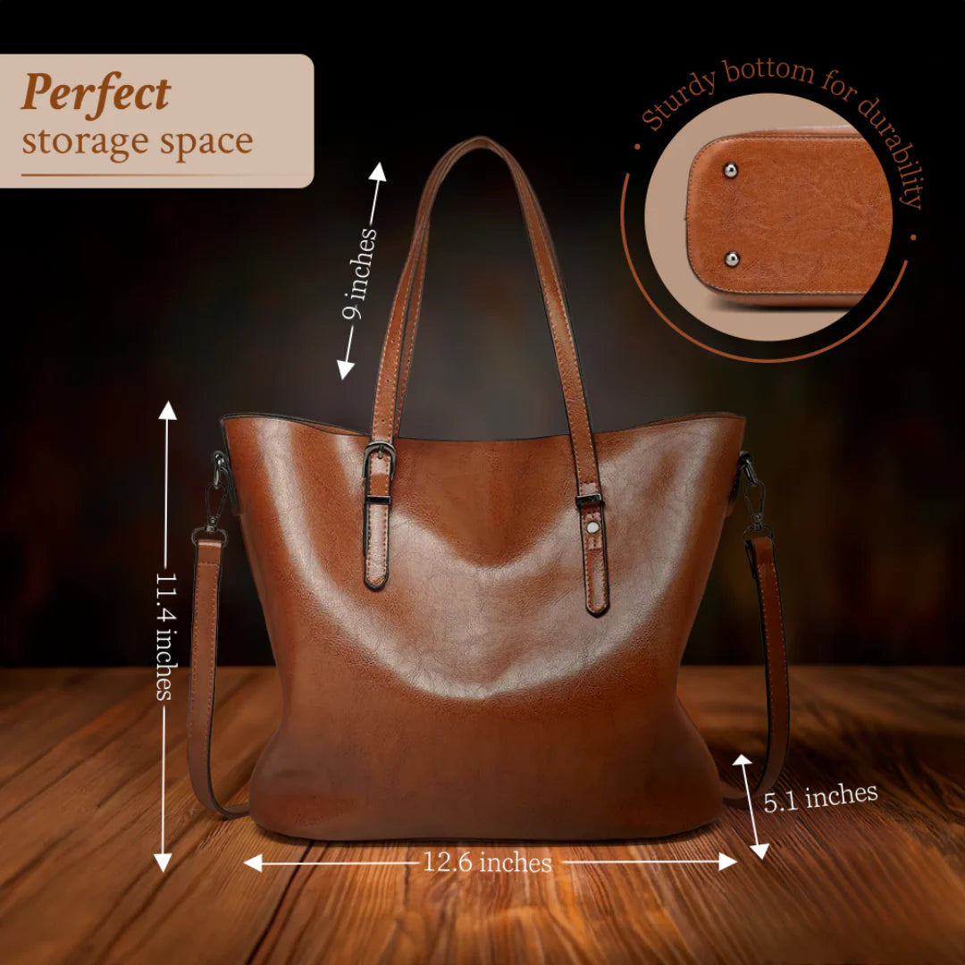 Oil-Wax Leather Tote Bag