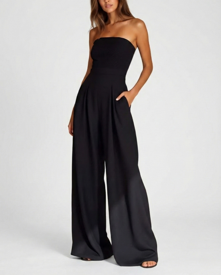 Strapless Wide-Leg Jumpsuit