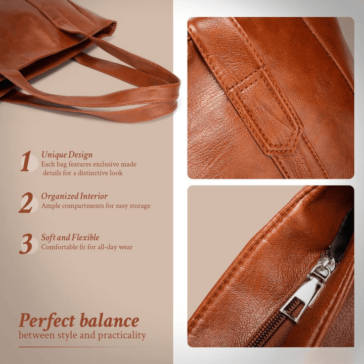 Sturdy Leather Tote Bag