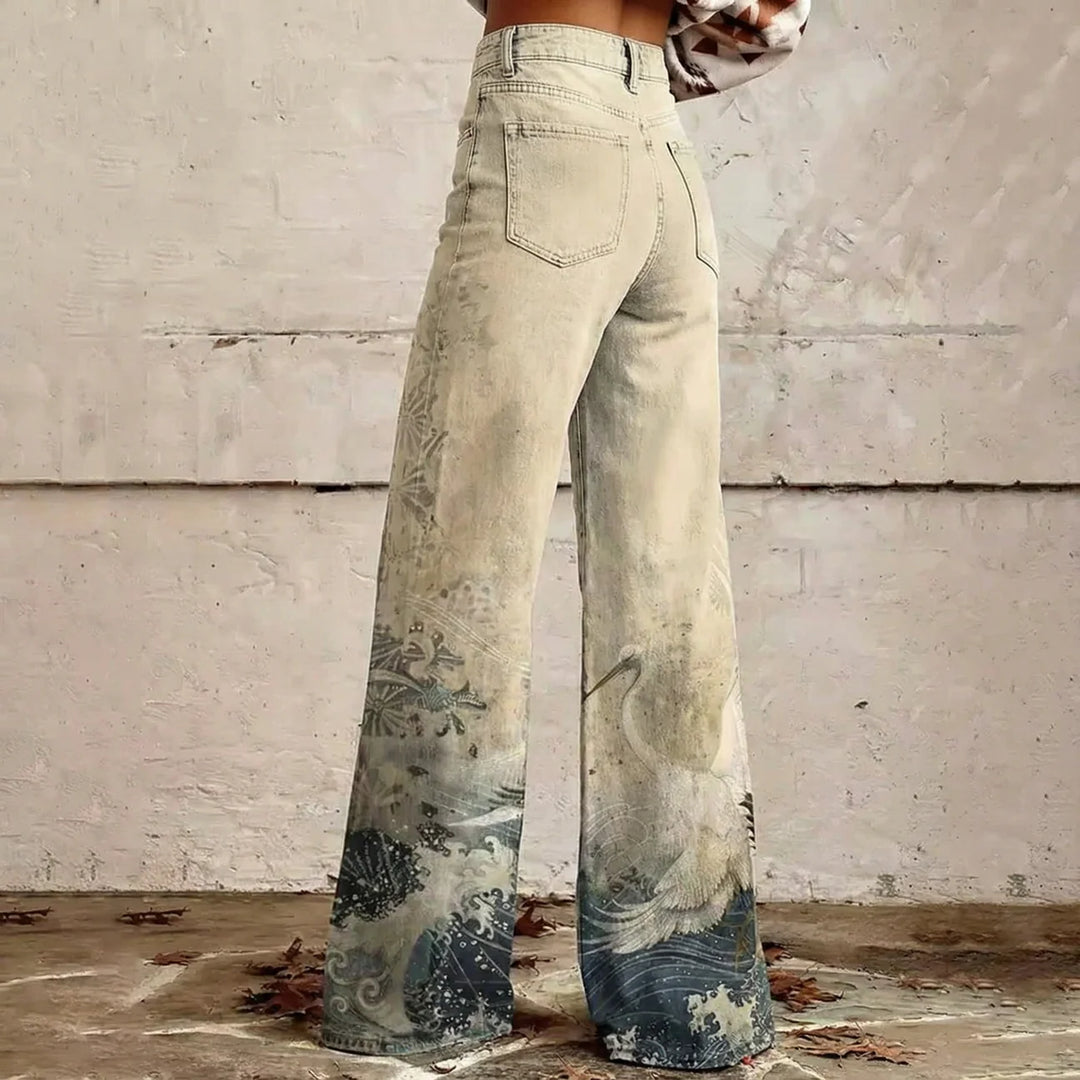 Sylvia | Wave Print Jeans