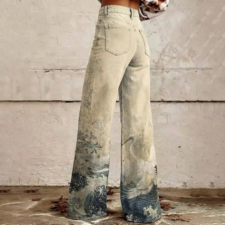 Sylvia | Wave Print Jeans