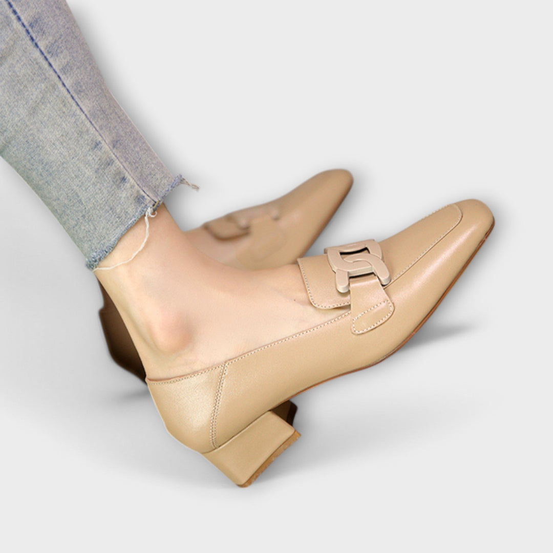 Noble Leather Round-Toe Loafers