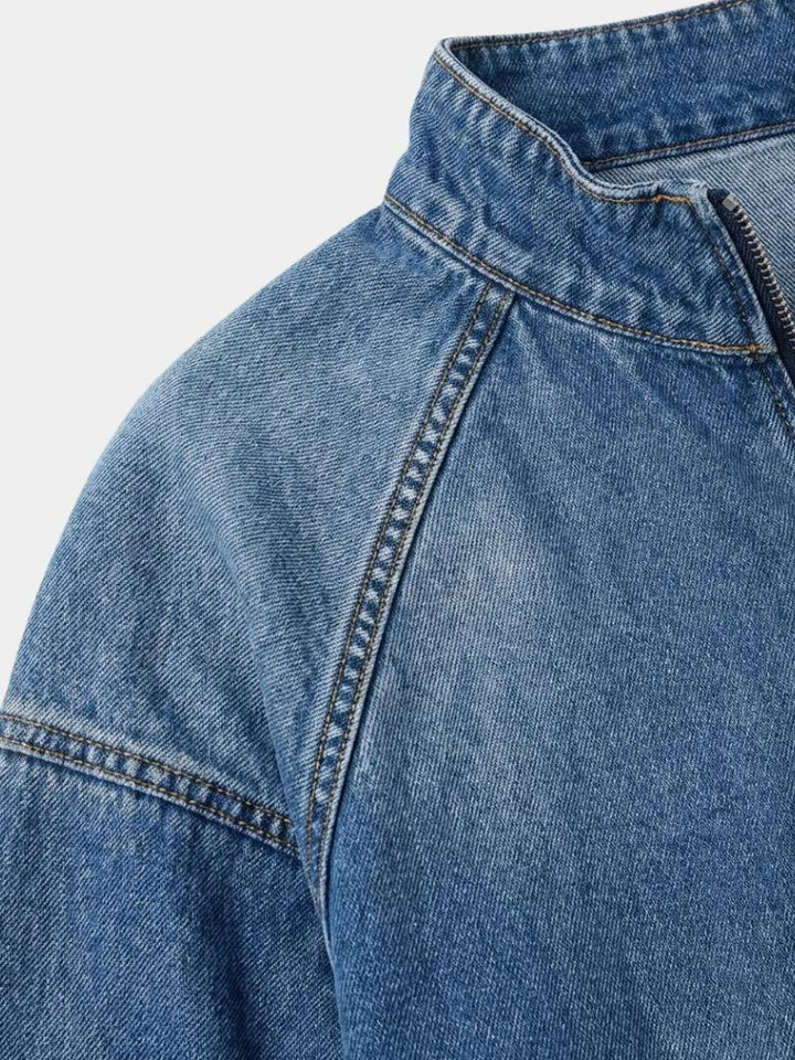 Stonewashed Denim Quarter-Zip
