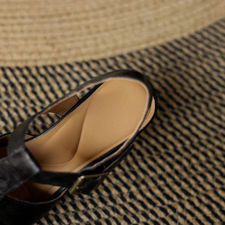 Premium Leather T-Strap Sandals