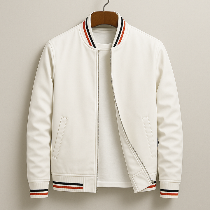 Striped Trim Zip Jacket
