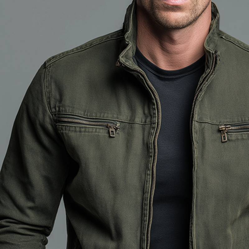 Relaxed Cotton Zip Jacket