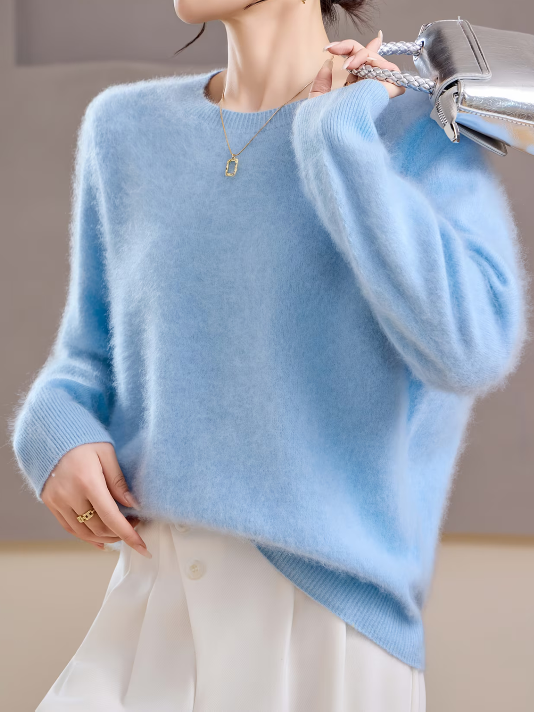 Hélène | Pull cachemire col rond pastel (kopie)