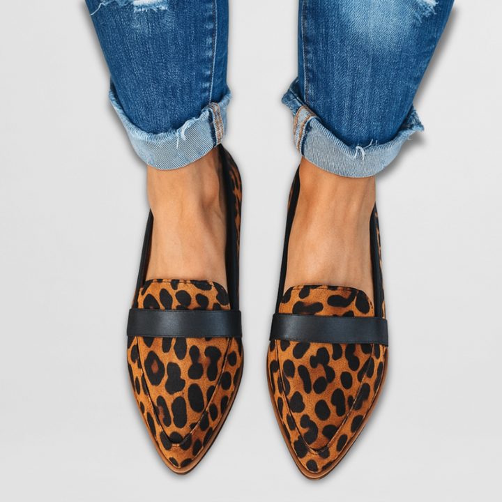 Pointed-Toe Suede Loafers
