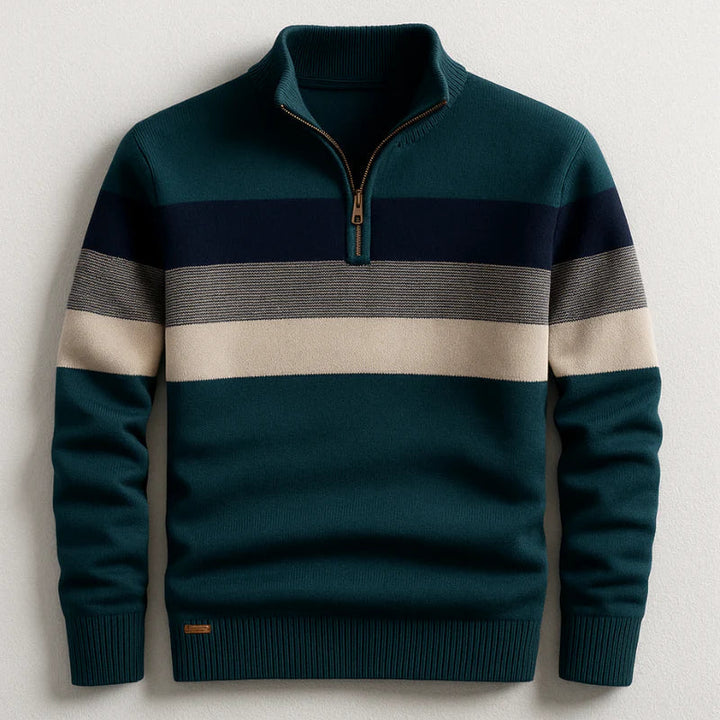 Striped Quarter-Zip Pullover