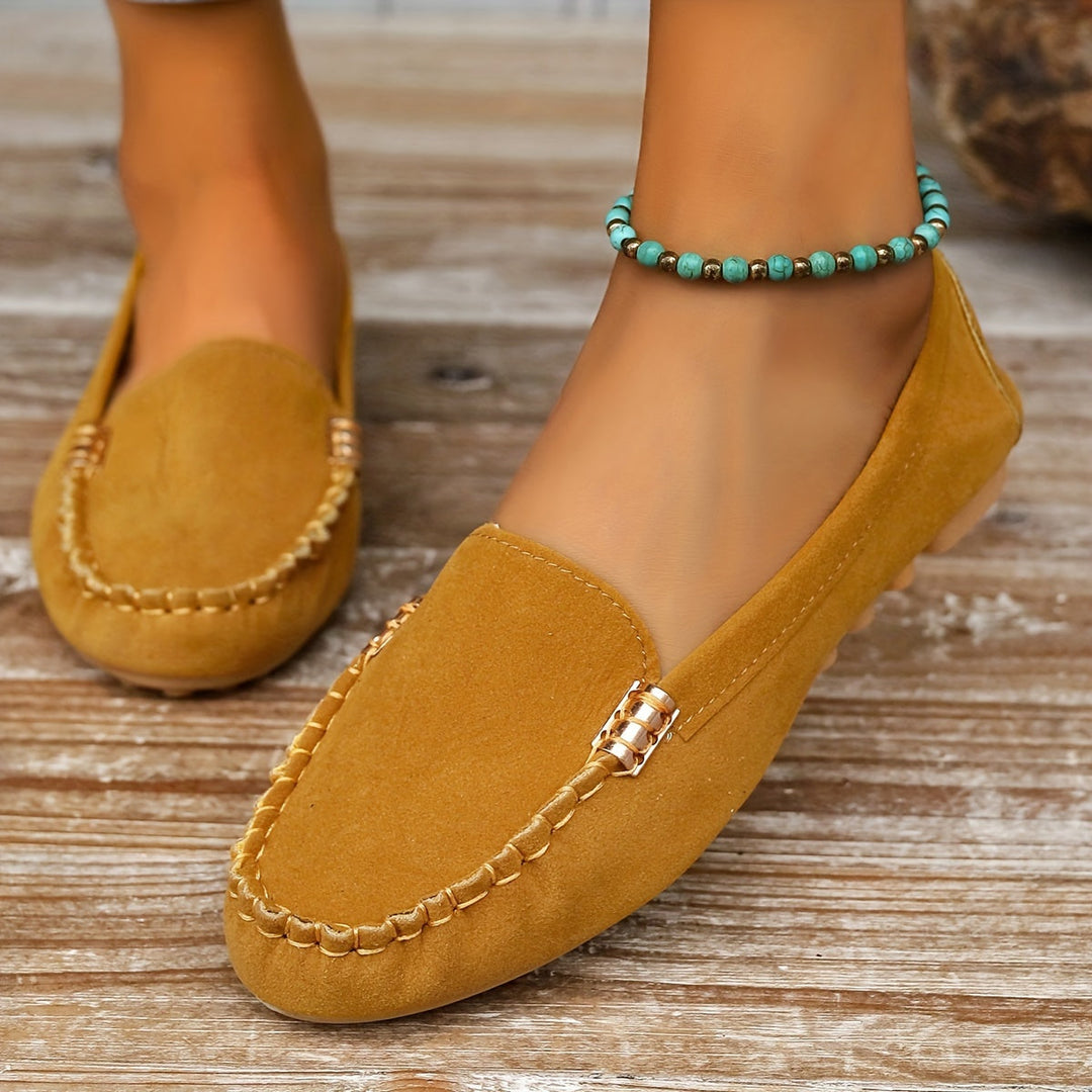Structured Leather Round-Toe Loafers