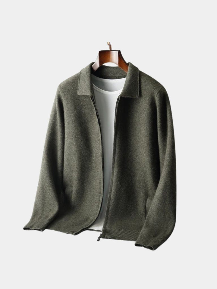 Cashmere Knit Zip Jacket