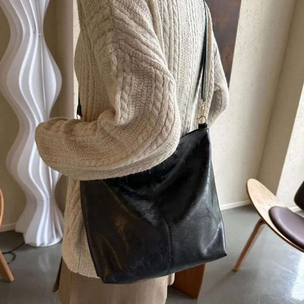 Woven-Strap Leather Tote Bag