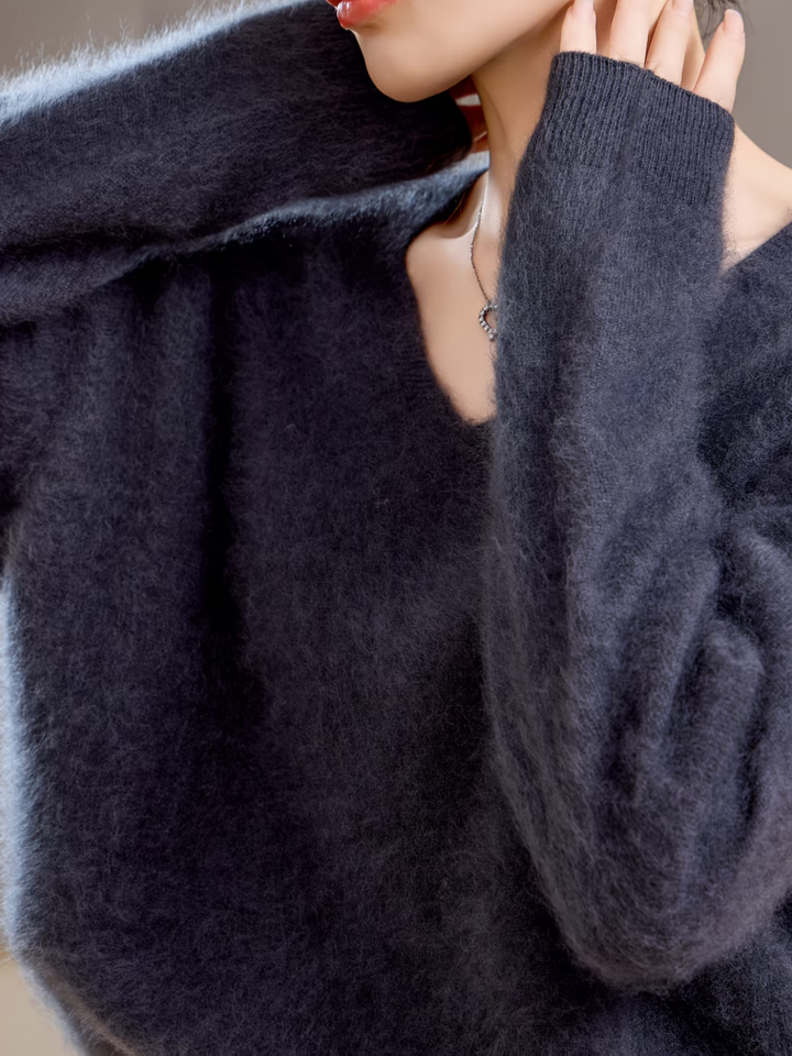 Élise | Pull cachemire brossé col V (kopie)