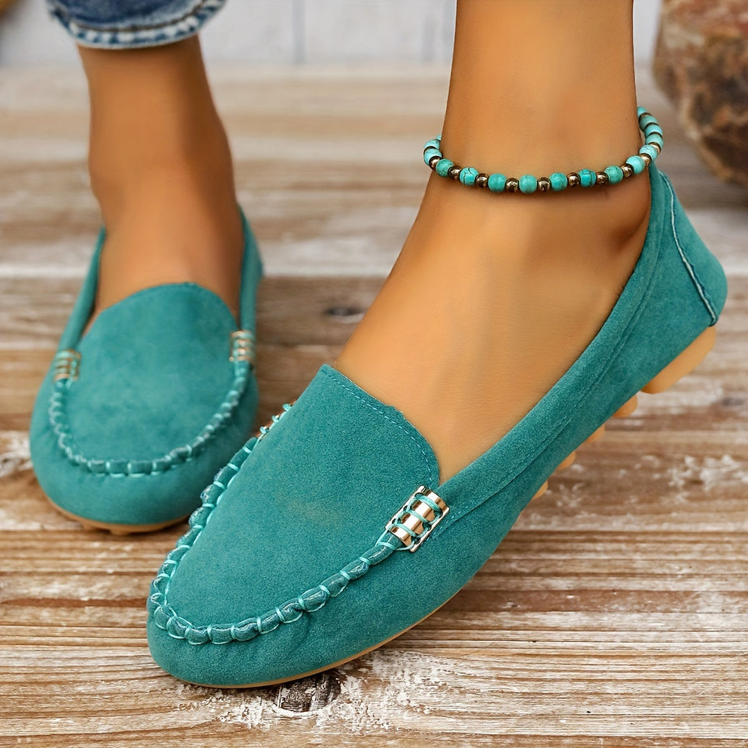 Structured Leather Round-Toe Loafers