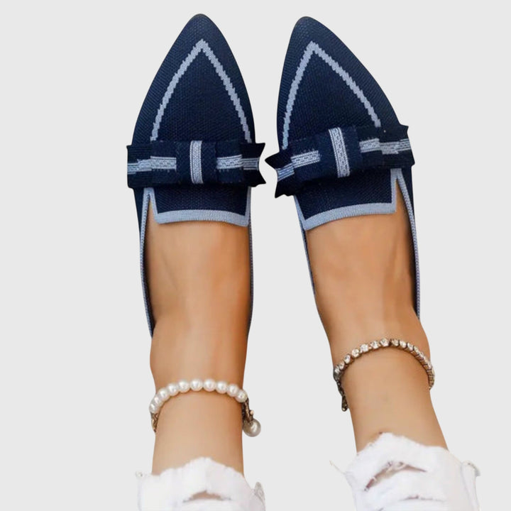 Contrast Knot Pointed-Toe Flats
