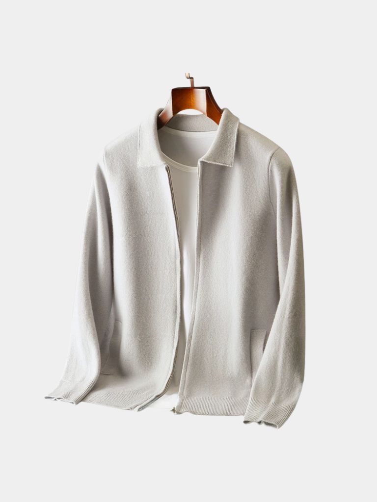 Cashmere Knit Zip Jacket