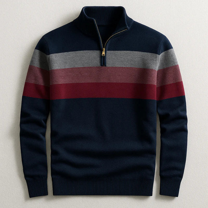Striped Quarter-Zip Pullover