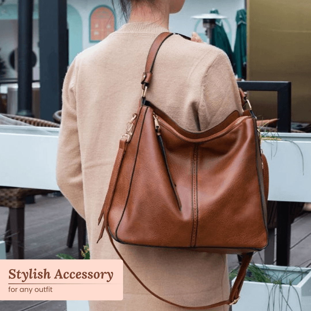 Convertible Leather Hobo Bag