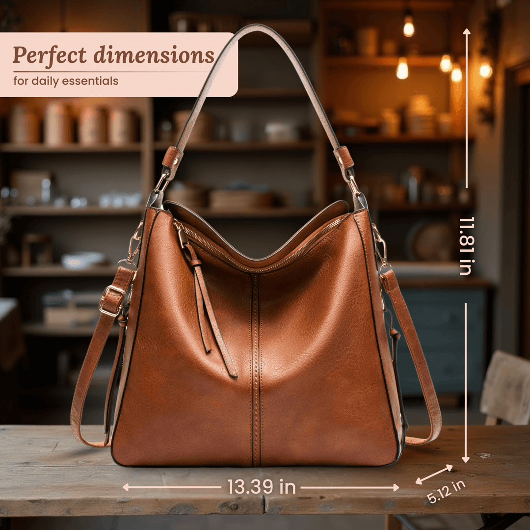 Convertible Leather Hobo Bag