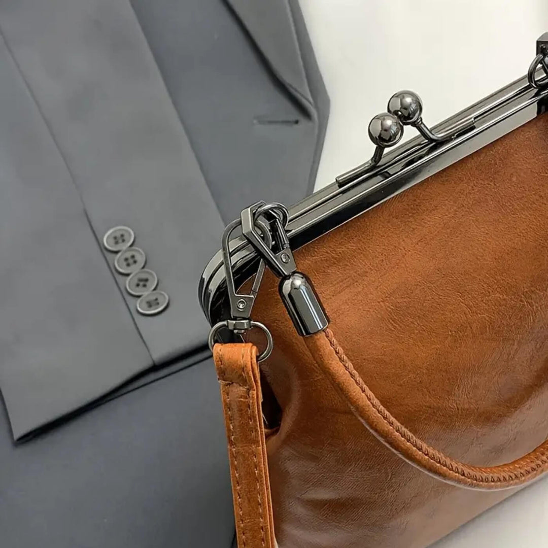Vintage Frame Leather Handbag