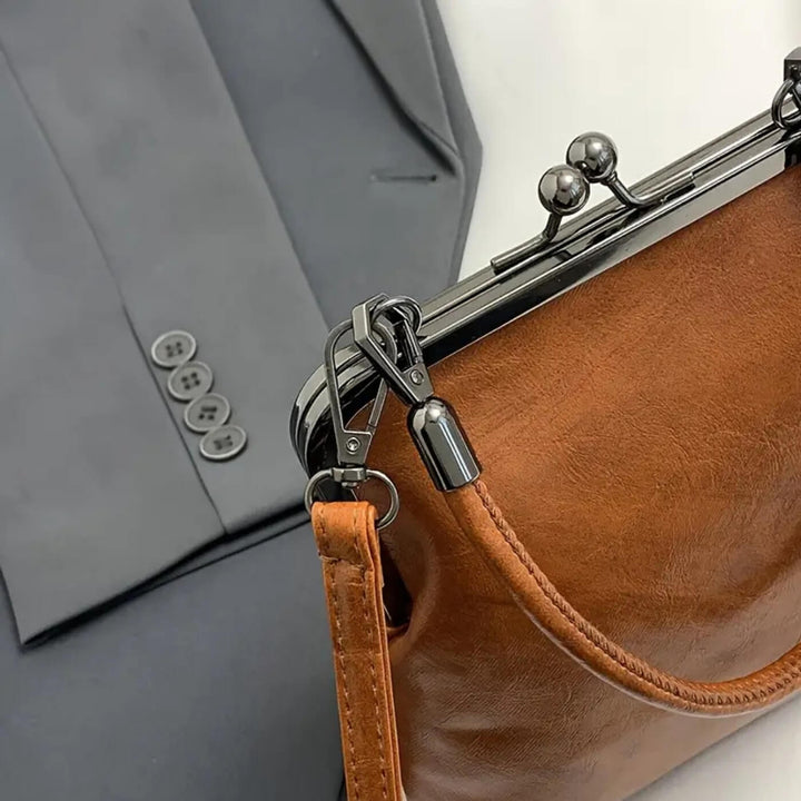 Vintage Frame Leather Handbag