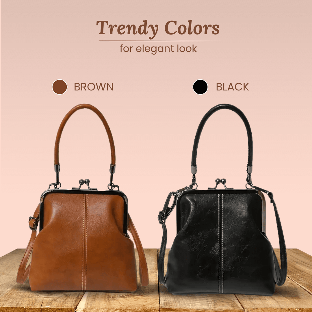 Vintage Frame Leather Handbag