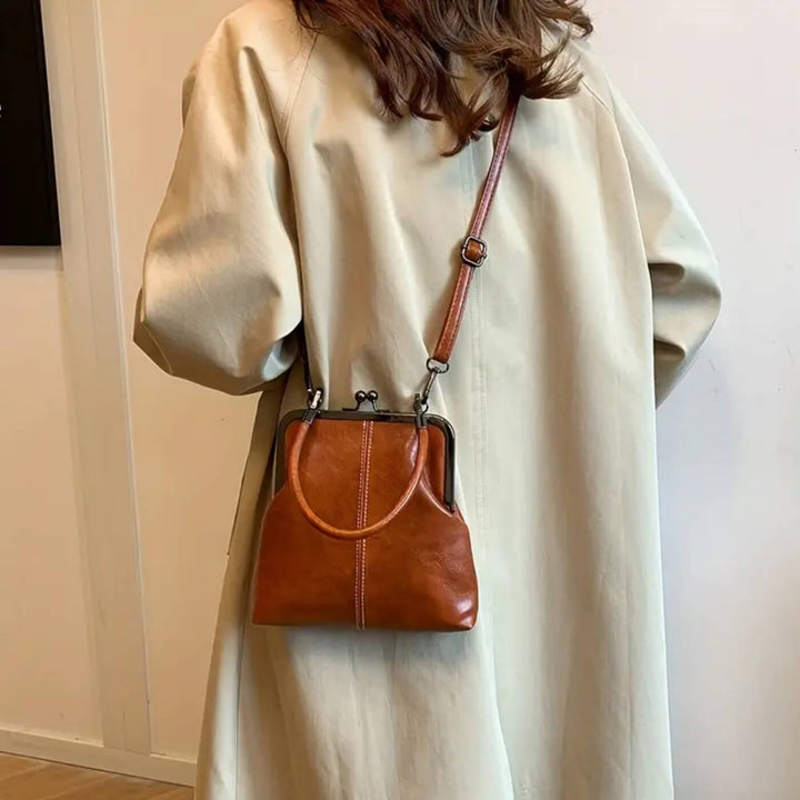 Vintage Frame Leather Handbag