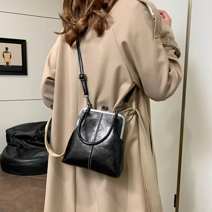Vintage Frame Leather Handbag