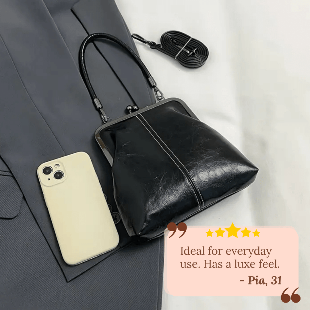 Vintage Frame Leather Handbag