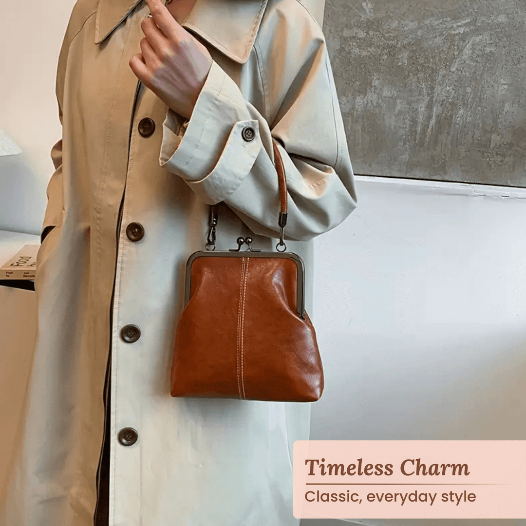Vintage Frame Leather Handbag
