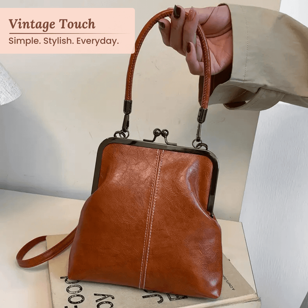 Vintage Frame Leather Handbag
