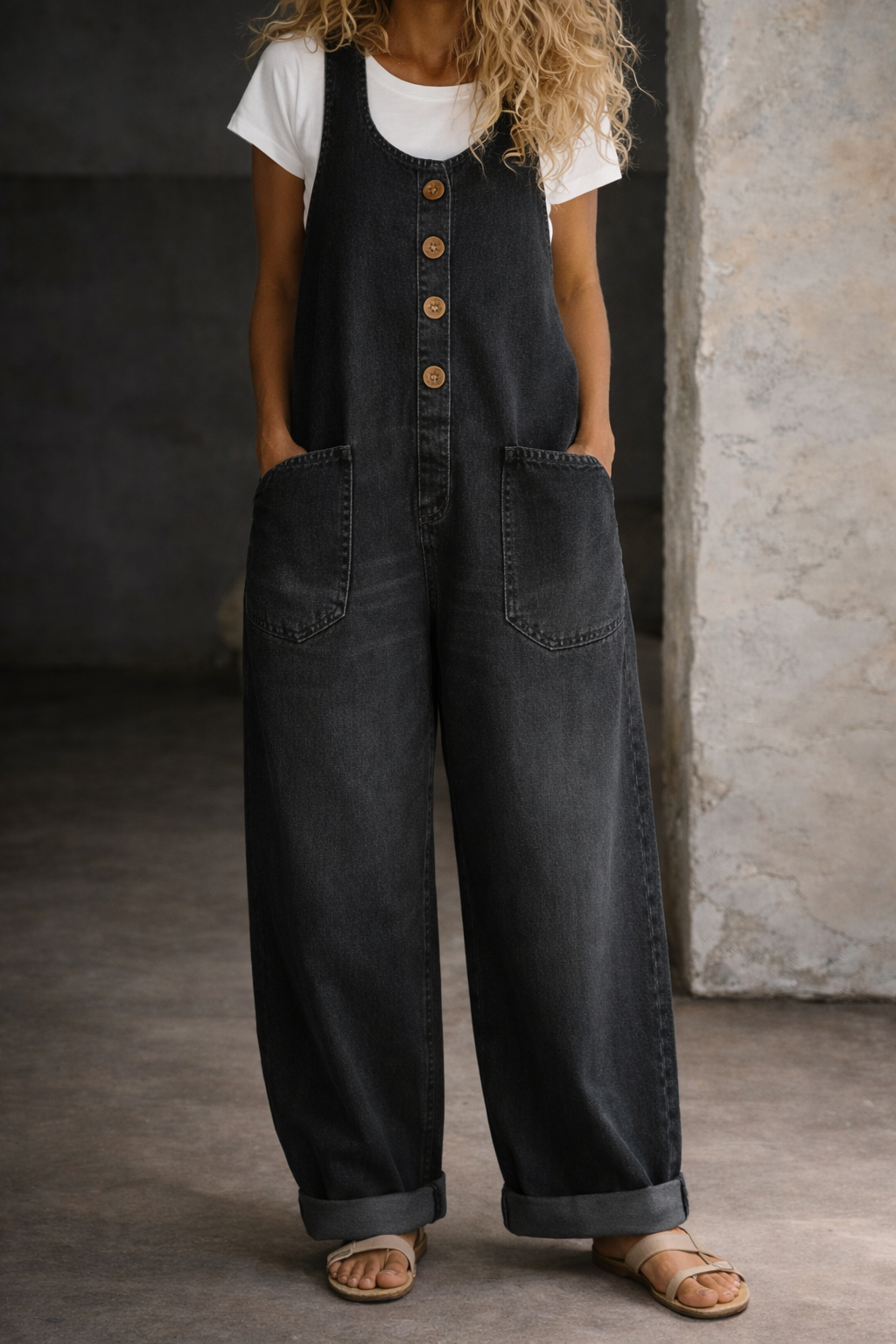 Vintage Washed Denim Overalls