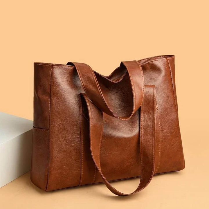 Minimal Oil-Wax Leather Tote Bag