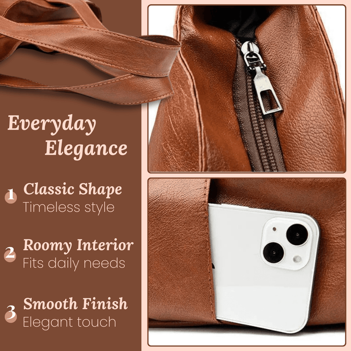 Minimal Oil-Wax Leather Tote Bag