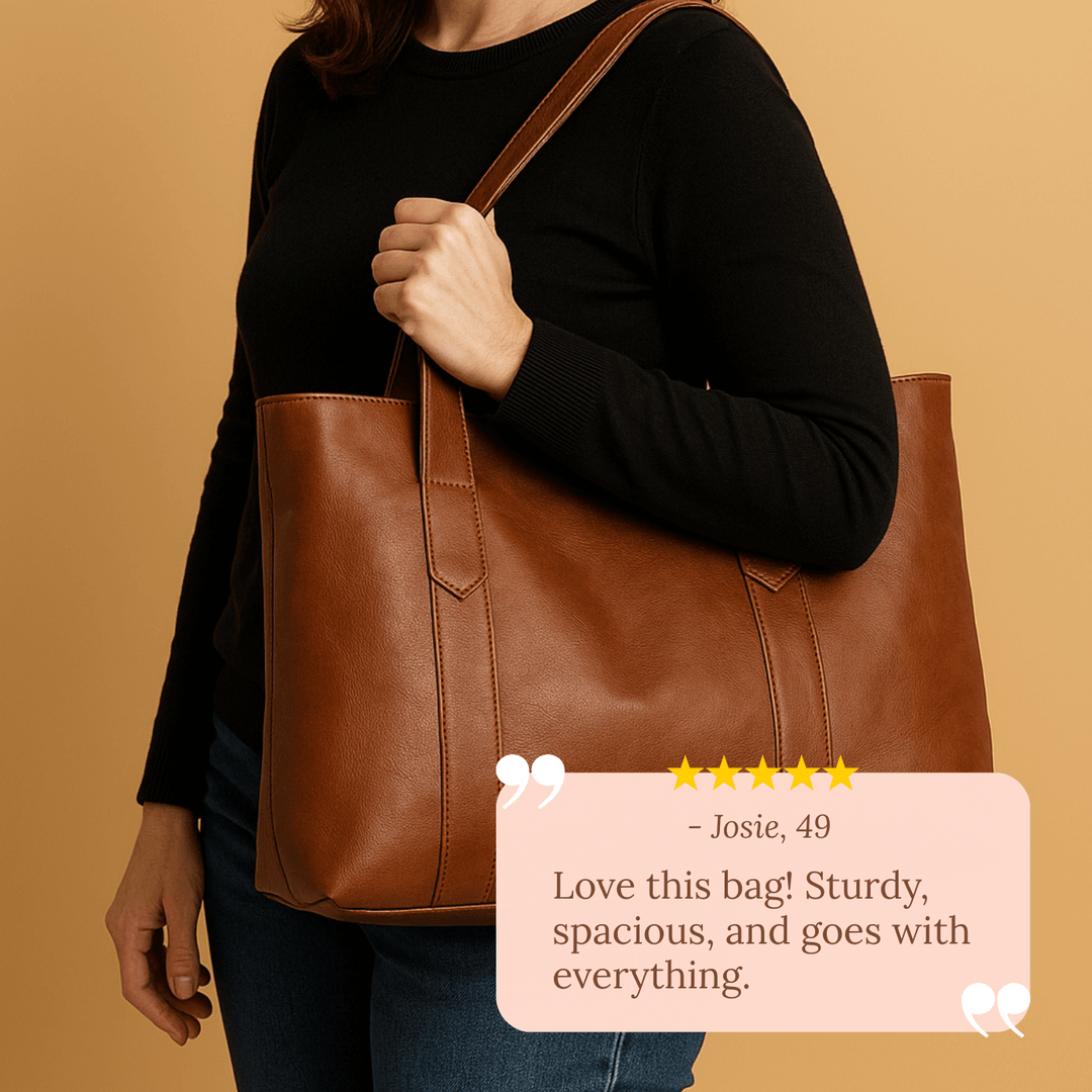 Minimal Oil-Wax Leather Tote Bag