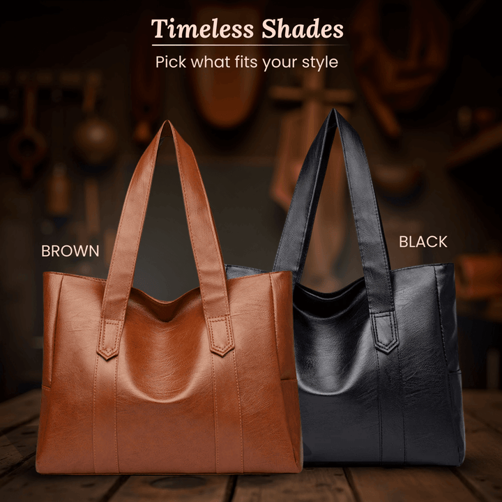 Minimal Oil-Wax Leather Tote Bag