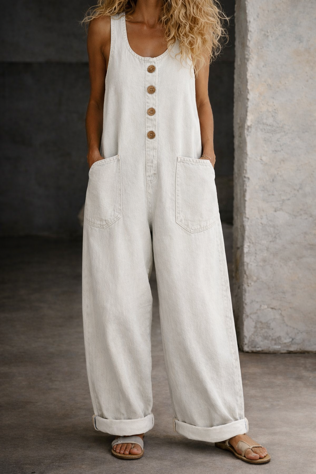 Vintage Washed Denim Overalls
