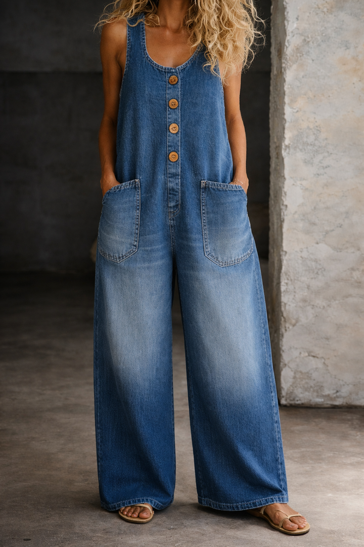 Vintage Washed Denim Overalls