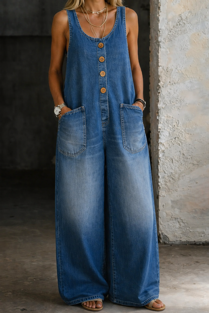 Vintage Washed Denim Overalls