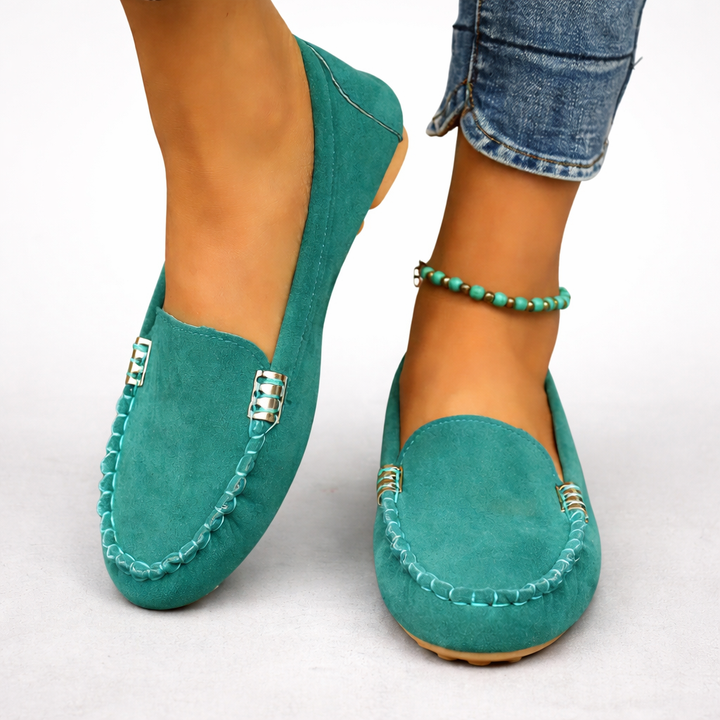 Structured Leather Round-Toe Loafers