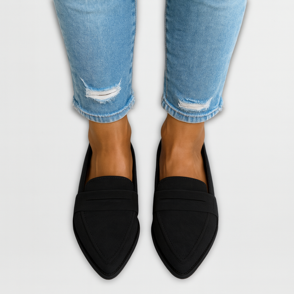 Pointed-Toe Suede Loafers
