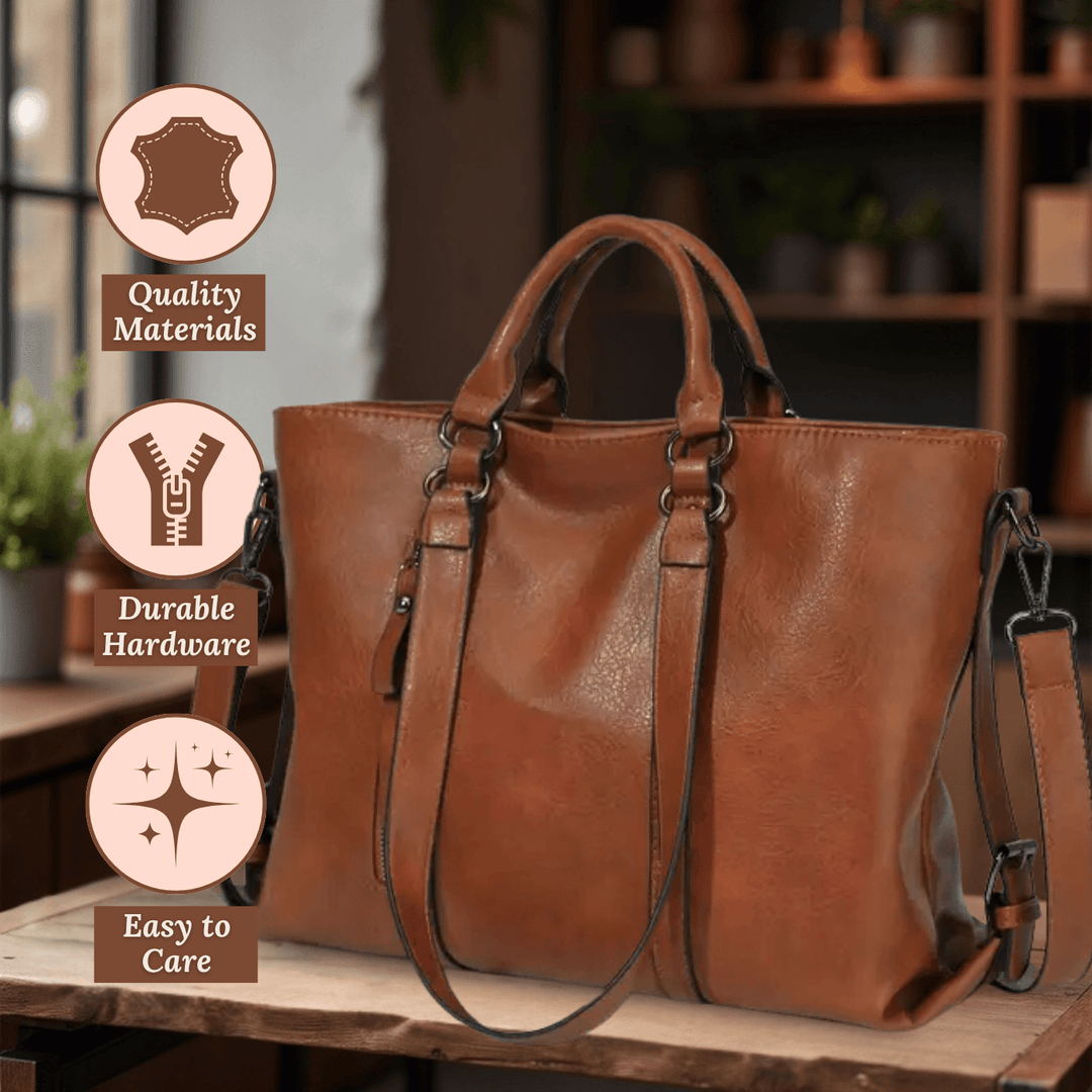 Utility Oil-Wax Leather Tote Bag
