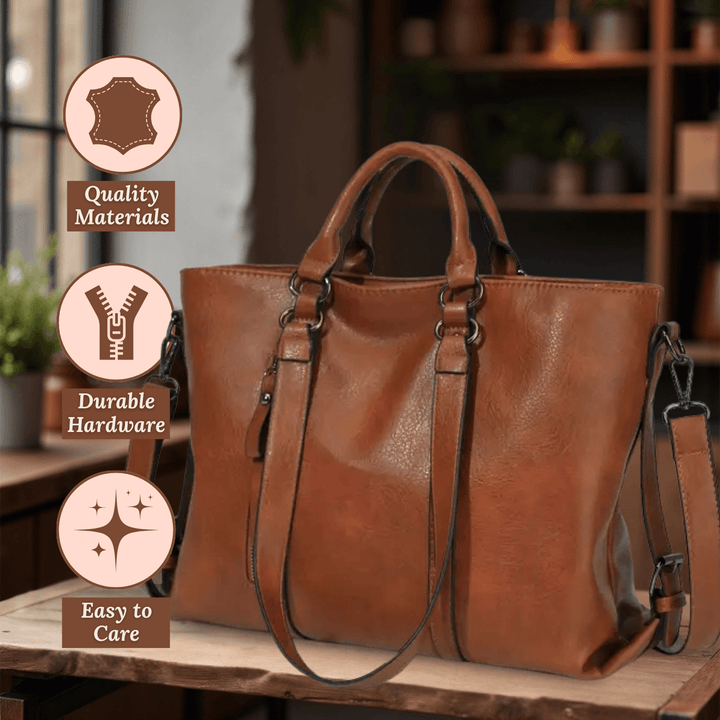 Utility Oil-Wax Leather Tote Bag